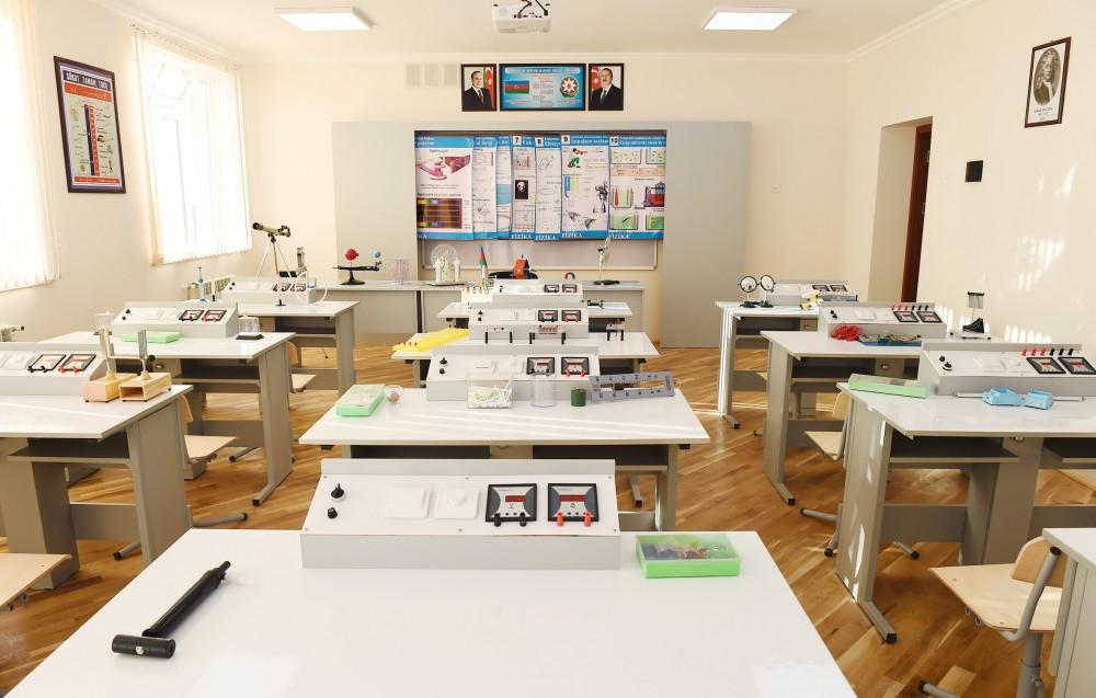 Ilham Aliyev views conditions created at secondary school in Nardaran after overhaul (PHOTO)