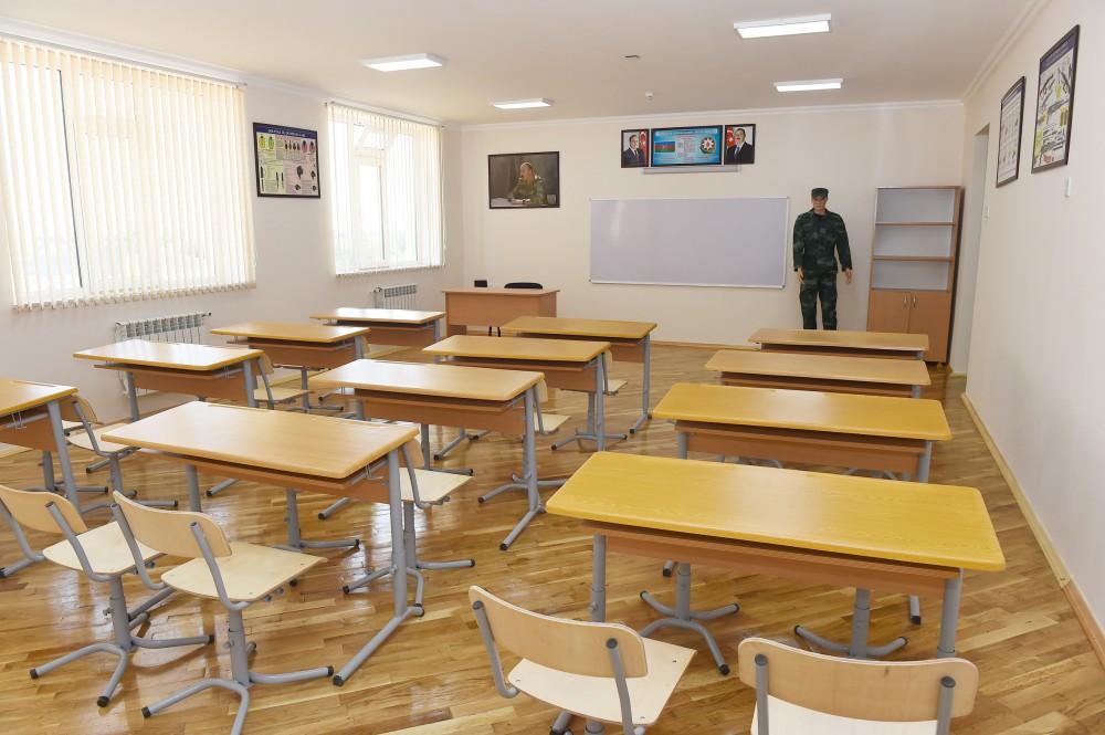 Ilham Aliyev views conditions created at secondary school in Nardaran after overhaul (PHOTO)