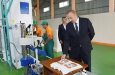 Azerbaijani president attends opening of Masalli-Nematlari LLC rice plant (PHOTO)