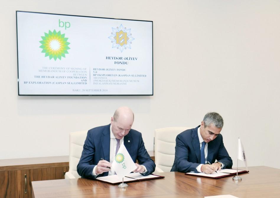 Heydar Aliyev Foundation, BP ink memorandum for co-op on joint projects (PHOTO)