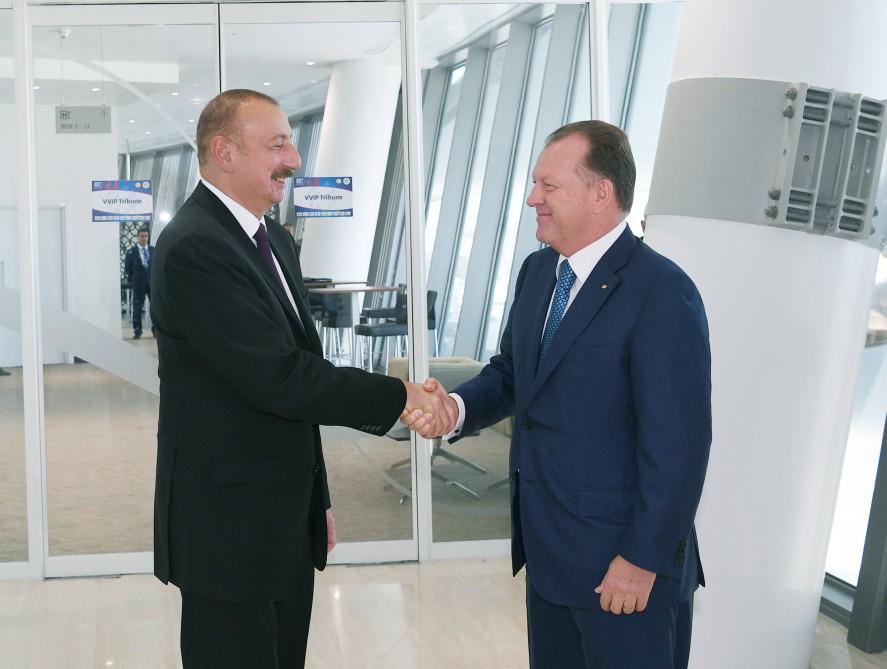 Azerbaijani president, first lady meet president of International Judo Federation (PHOTO)