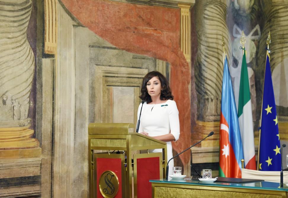 First VP Mehriban Aliyeva attends conference on centennial of ADR and relations of strategic partnership between Azerbaijan, Italy (PHOTO)