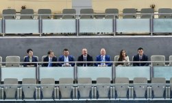 Azerbaijani president watches fights at World Judo Championships (PHOTO)