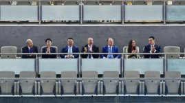 Azerbaijani president watches fights at World Judo Championships (PHOTO)