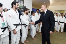 Azerbaijan's president, first VP, Russian, Mongolian presidents watch competitions at World Judo Championships (PHOTO)