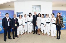 Azerbaijan's president, first VP, Russian, Mongolian presidents watch competitions at World Judo Championships (PHOTO)