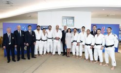 Azerbaijan's president, first VP, Russian, Mongolian presidents watch competitions at World Judo Championships (PHOTO)