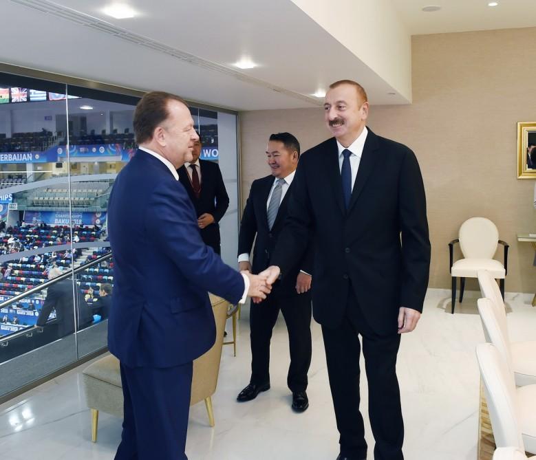 Azerbaijan's president, first VP, Russian, Mongolian presidents watch competitions at World Judo Championships (PHOTO)