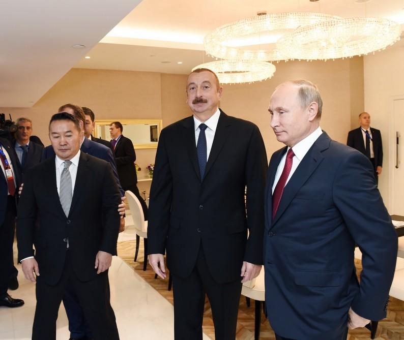 Azerbaijan's president, first VP, Russian, Mongolian presidents watch competitions at World Judo Championships (PHOTO)