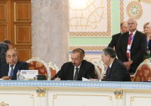 Azerbaijani president attends expanded session of CIS Council of Heads of State in Dushanbe (PHOTO)
