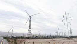 Azerbaijani president, first lady inaugurate wind power park in Khizi district (PHOTO)