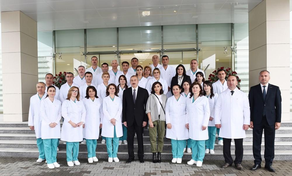 Azerbaijani president, first lady inaugurate Guba central hospital (PHOTO)