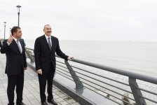 Ilham Aliyev views conditions created in seaside park-boulevard complex in Astara (PHOTO)