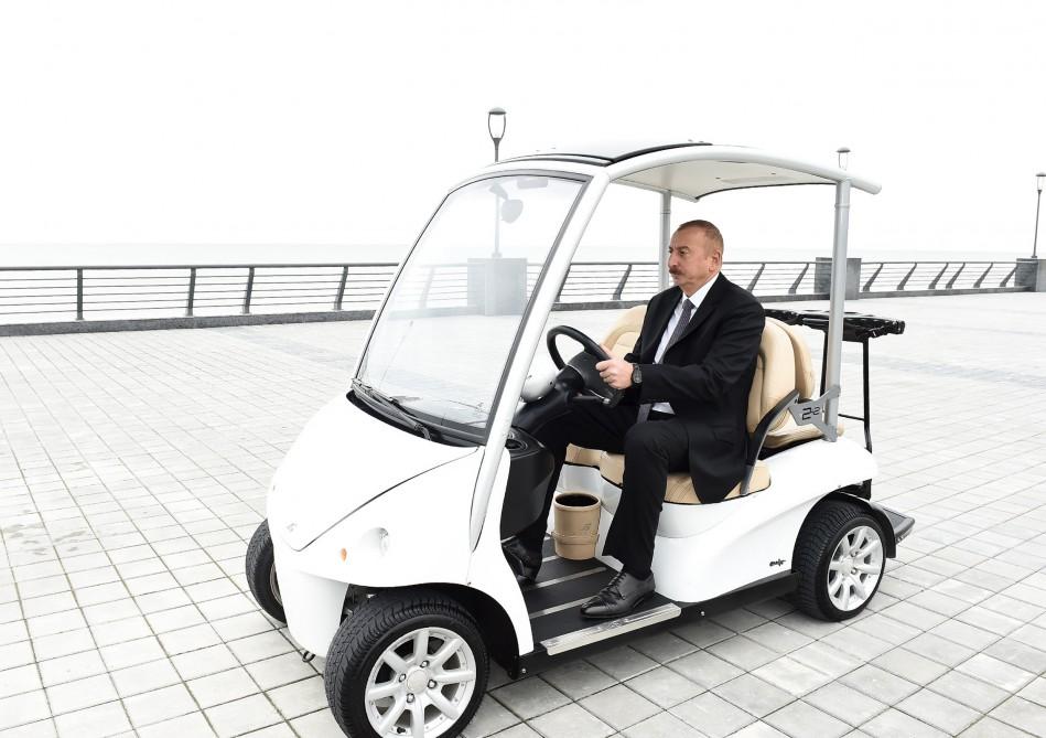 Ilham Aliyev views conditions created in seaside park-boulevard complex in Astara (PHOTO)