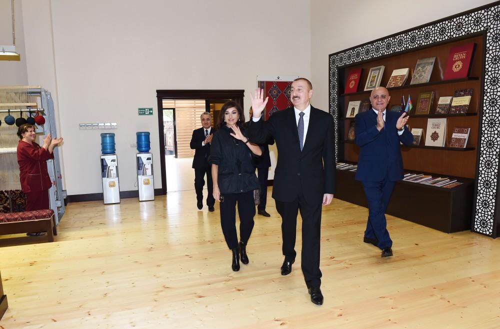 Azerbaijani president, first lady attend opening of Lankaran branch of Azerkhalcha (PHOTO)