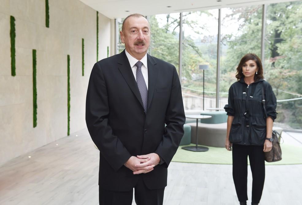 Azerbaijani president, first lady view Lankaran Istisu and Health Center (PHOTO)