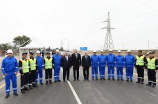 President Aliyev inaugurates new section of Mingachevir-Bahramtapa highway (PHOTO)