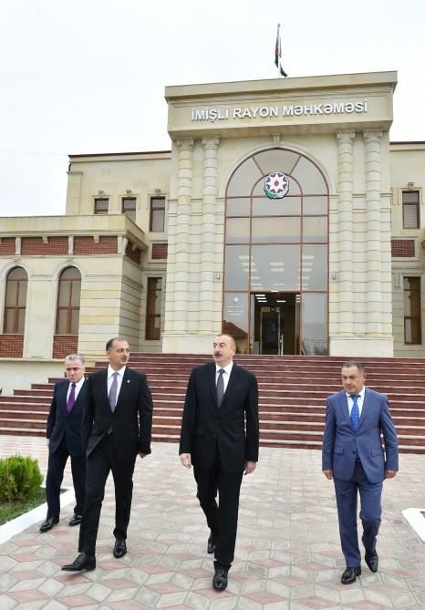 President Ilham Aliyev viewed conditions created at new building of Imishli District Court (PHOTO)