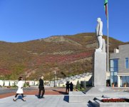 President Ilham Aliyev, First Lady Mehriban Aliyeva arrive in Shaki city for visit (PHOTO)