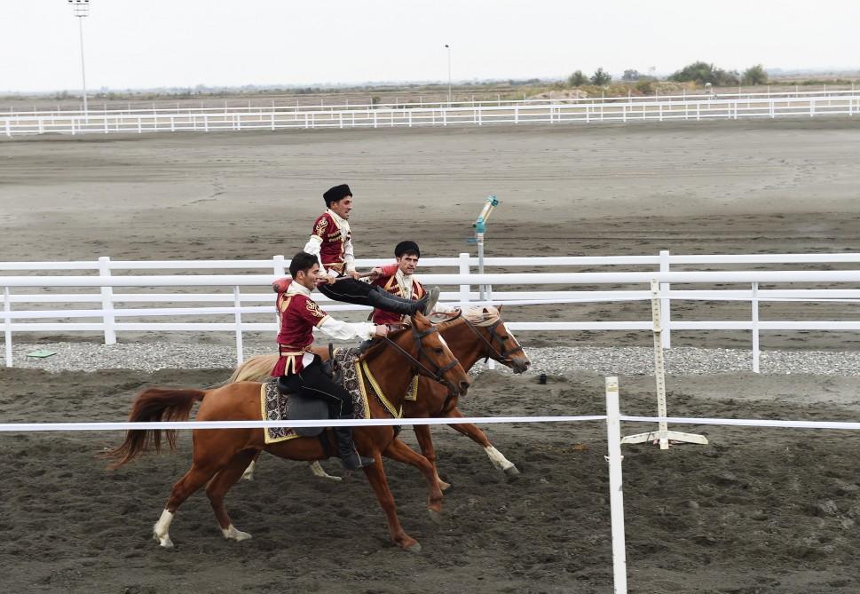 Azerbaijani president, first lady attend opening of Qarabag Equestrian Complex (PHOTO)