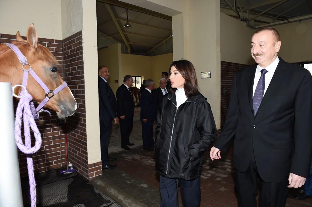 Azerbaijani president, first lady attend opening of Qarabag Equestrian Complex (PHOTO)