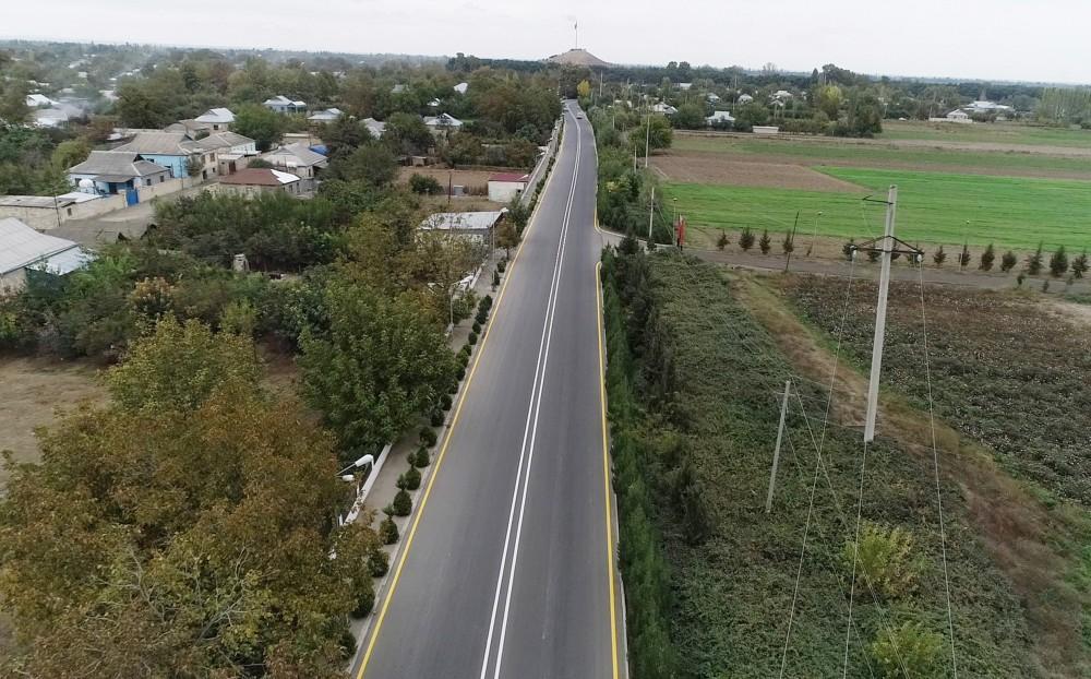 Azerbaijani president inaugurates highway in Aghdam (PHOTO)