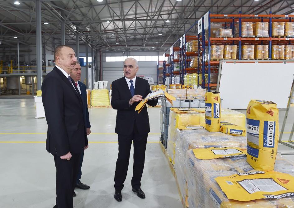President Aliyev inaugurates construction chemicals plant in Sumgait Chemical Industrial Park (PHOTO)