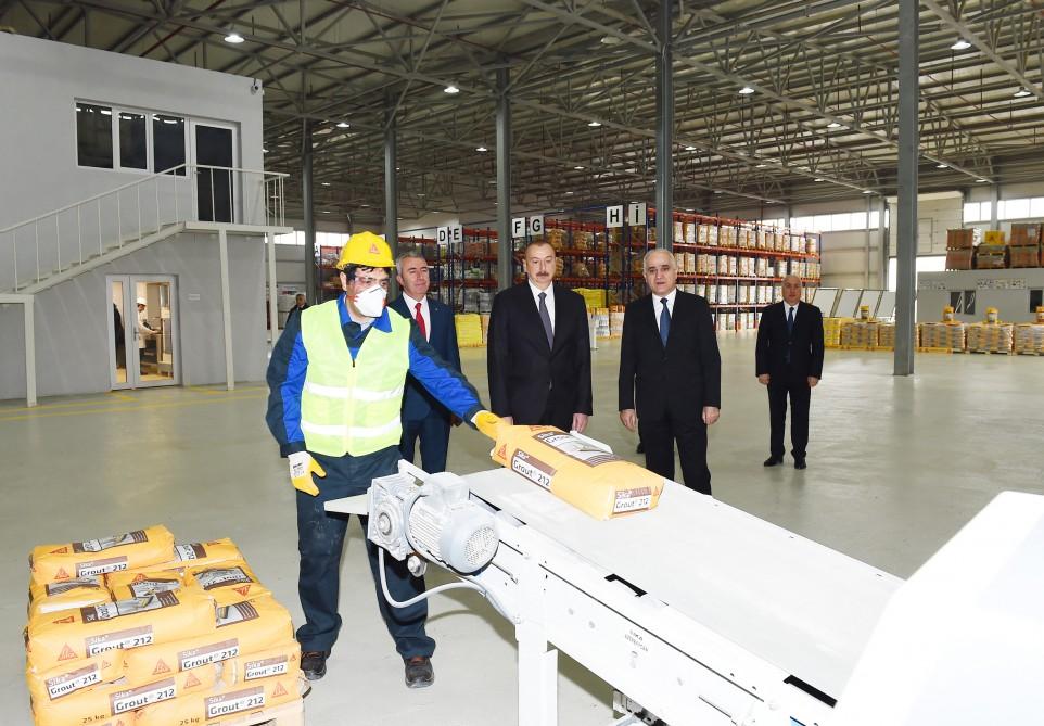 President Aliyev inaugurates construction chemicals plant in Sumgait Chemical Industrial Park (PHOTO)