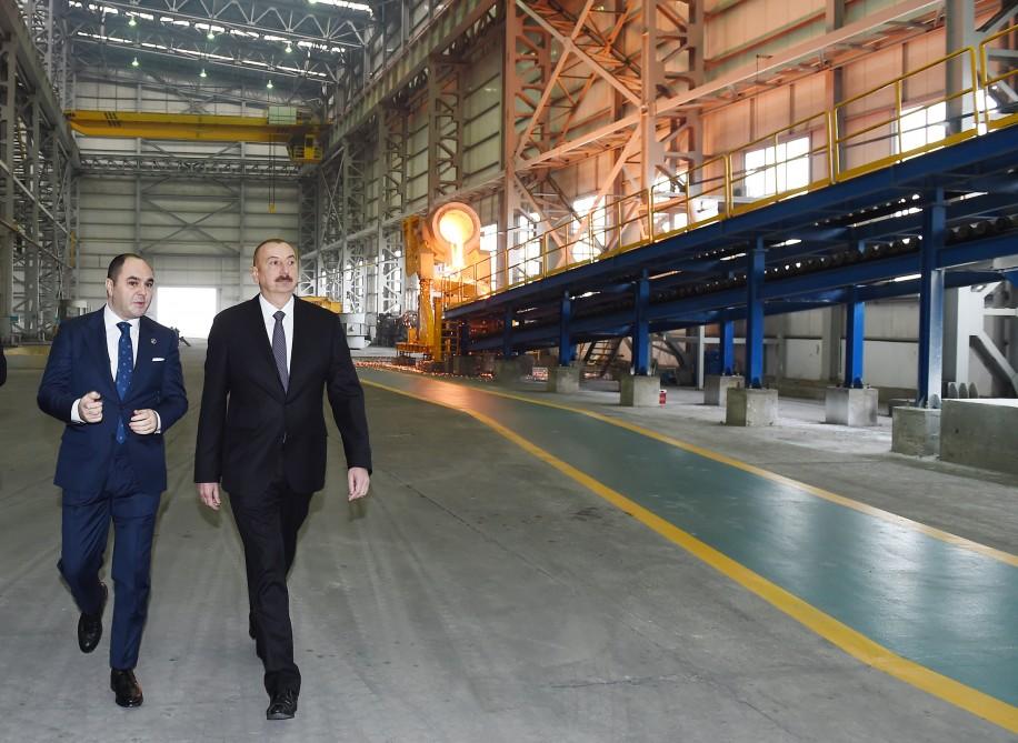 Azerbaijani president opens non-ferrous metals and foundry plant in Sumgait (PHOTO)