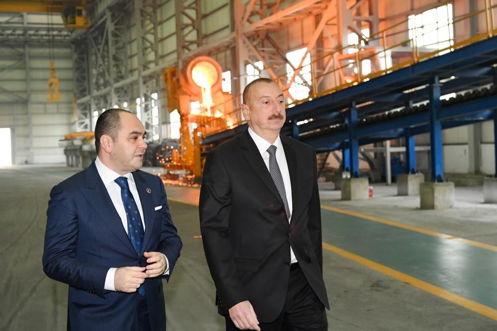 Azerbaijani president opens non-ferrous metals and foundry plant in Sumgait (PHOTO)