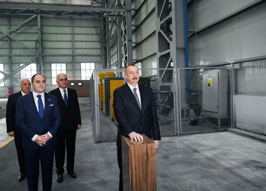 Azerbaijani president opens non-ferrous metals and foundry plant in Sumgait (PHOTO)