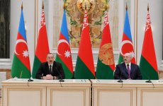 Azerbaijani, Belarus presidents make press statements (PHOTO)