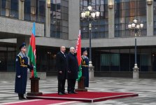 Official welcome ceremony held for Azerbaijani president in Minsk (PHOTO)