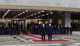 Official welcome ceremony held for Azerbaijani president in Minsk (PHOTO)