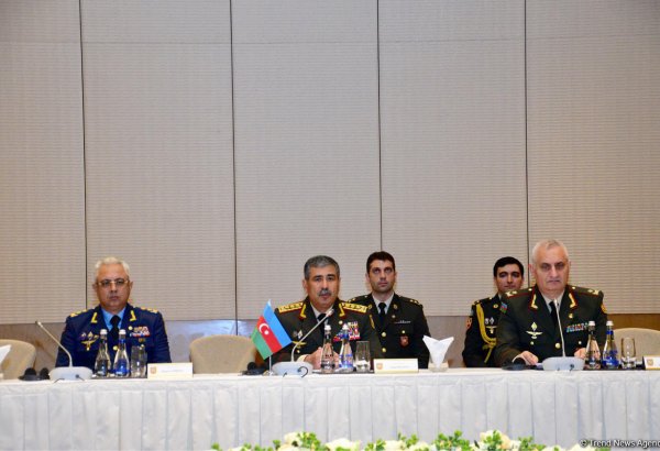 Azerbaijani defense minister meeting chiefs of Turkish, Georgian general staffs (PHOTO)
