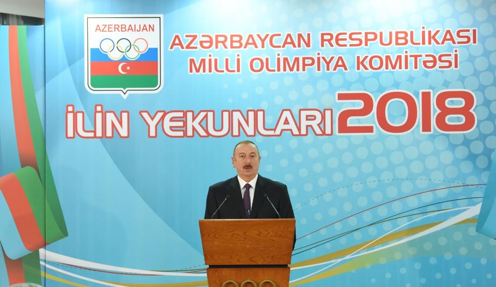 Azerbaijani president attends ceremony dedicated to 2018 sporting results (PHOTO)