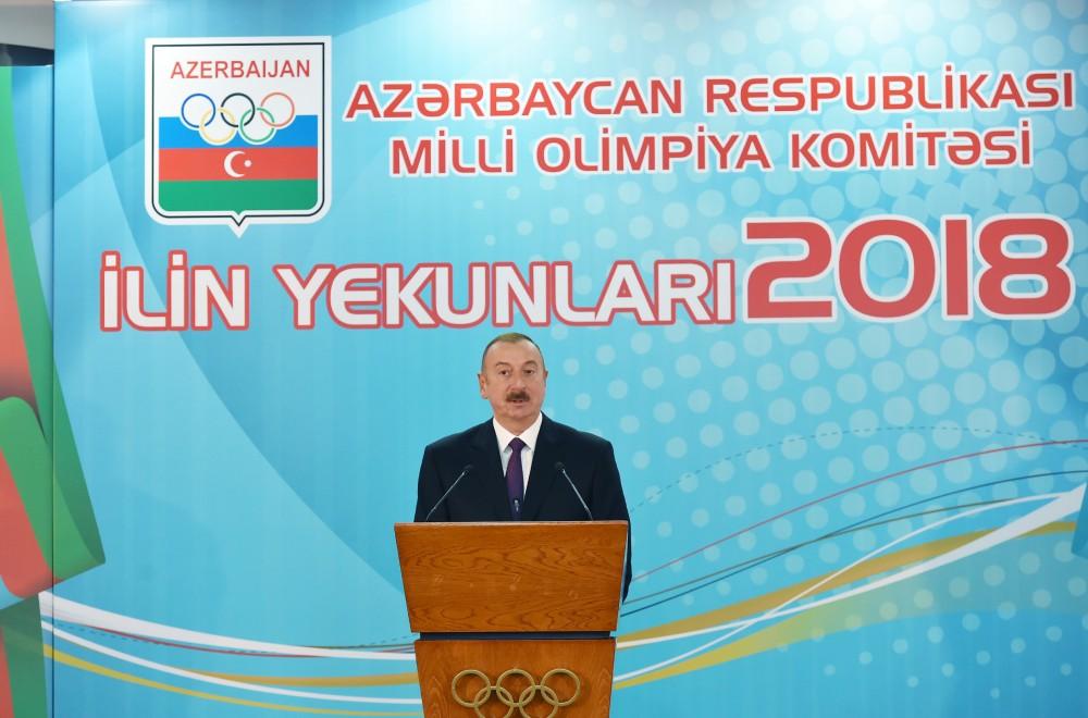 Azerbaijani president attends ceremony dedicated to 2018 sporting results (PHOTO)