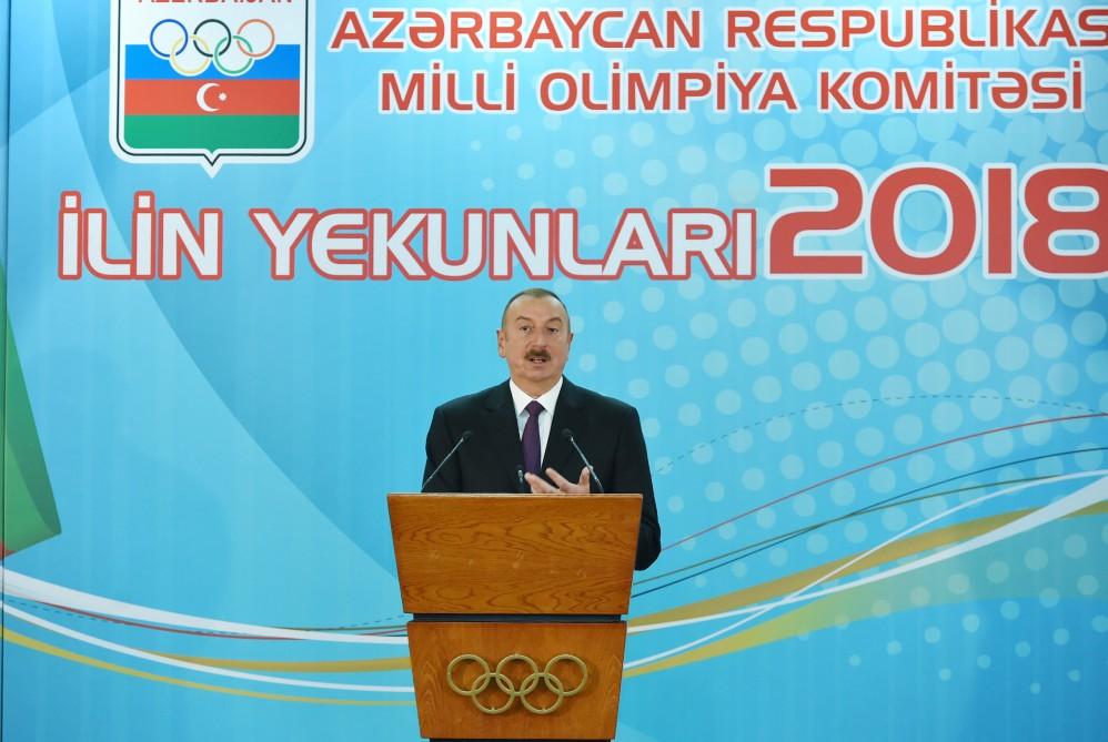 Azerbaijani president attends ceremony dedicated to 2018 sporting results (PHOTO)