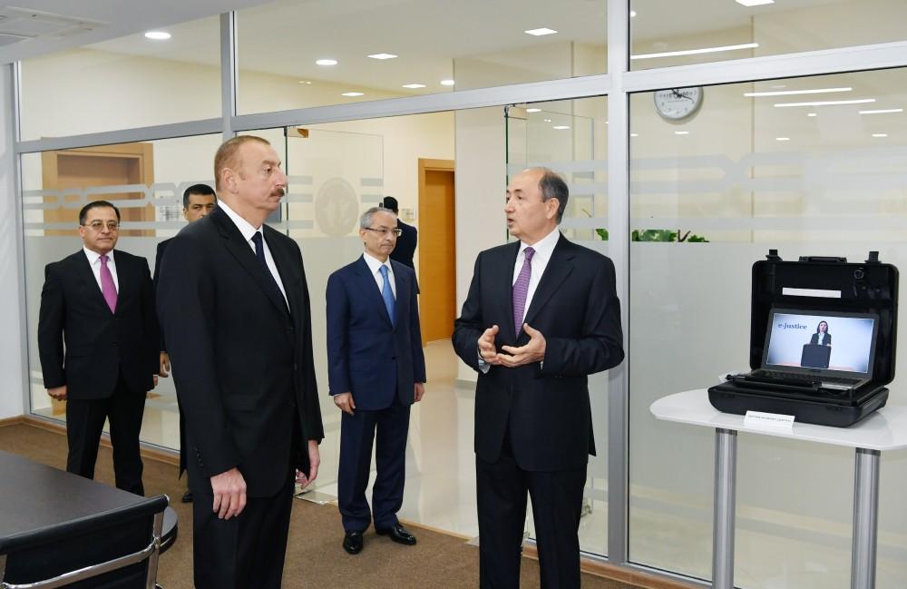 Azerbaijani president inaugurates new administrative building of Binagadi District Court (PHOTO)