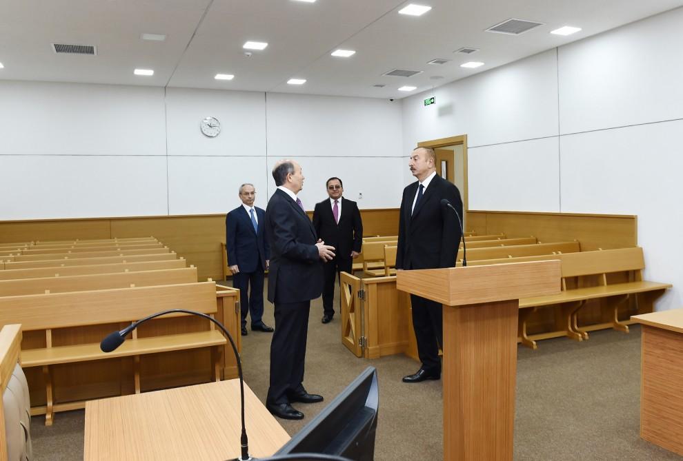 Azerbaijani president inaugurates new administrative building of Binagadi District Court (PHOTO)