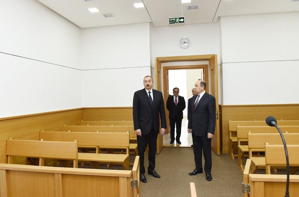 Azerbaijani president inaugurates new administrative building of Binagadi District Court (PHOTO)