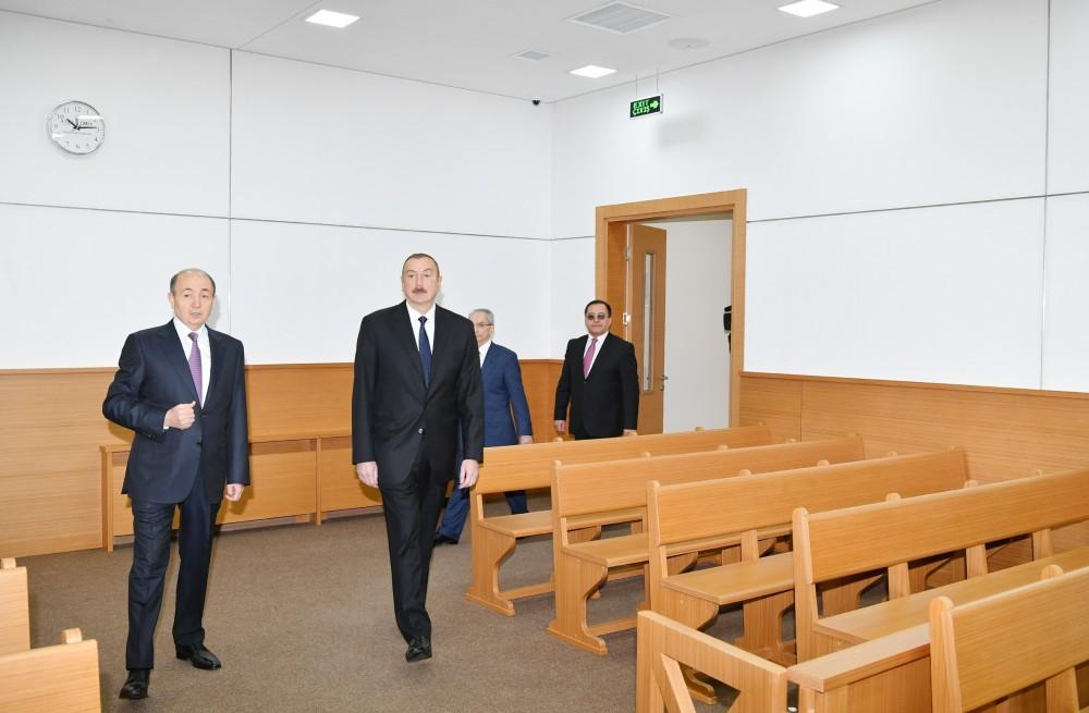 Azerbaijani president inaugurates new administrative building of Binagadi District Court (PHOTO)