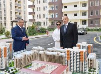 Azerbaijani president, first lady attend opening of residential complex for refugees, IDPs in Sumgait (PHOTO)