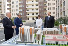 Azerbaijani president, first lady attend opening of residential complex for refugees, IDPs in Sumgait (PHOTO)