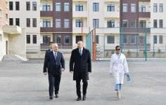 Azerbaijani president, first lady attend opening of residential complex for refugees, IDPs in Sumgait (PHOTO)