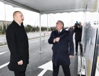 Azerbaijani president attends opening of road connecting Ziya Bunyadov avenue with Balakhani-Binagadi highway (PHOTO)
