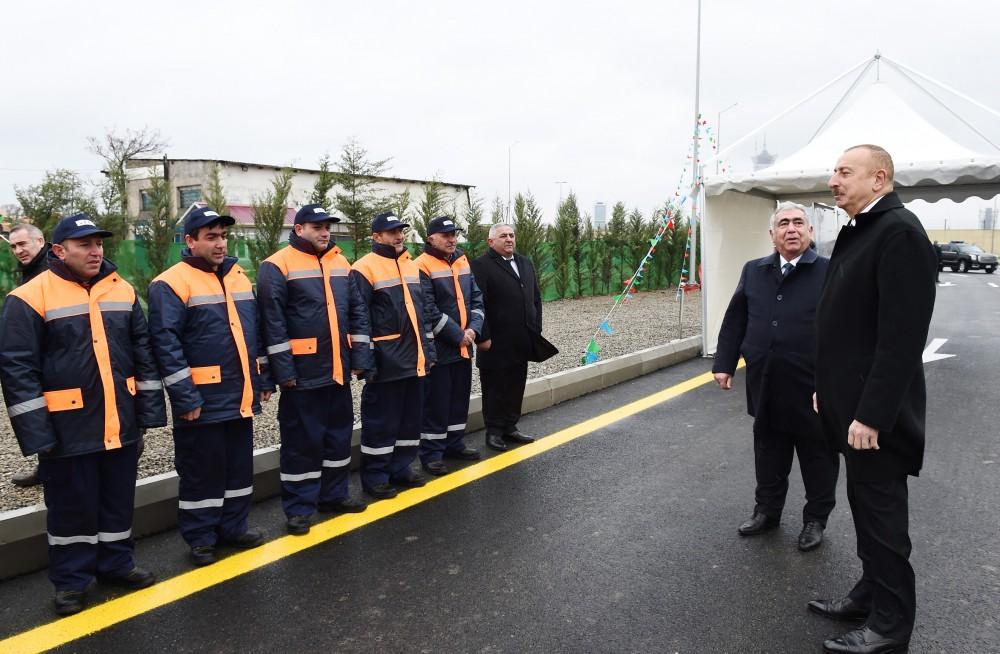 Azerbaijani president attends opening of road connecting Ziya Bunyadov avenue with Balakhani-Binagadi highway (PHOTO)