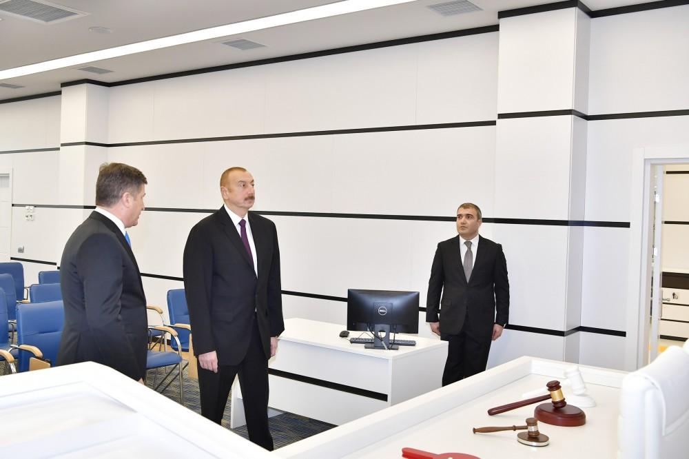 Azerbaijani president inaugurates new residence of real estate services (PHOTO)