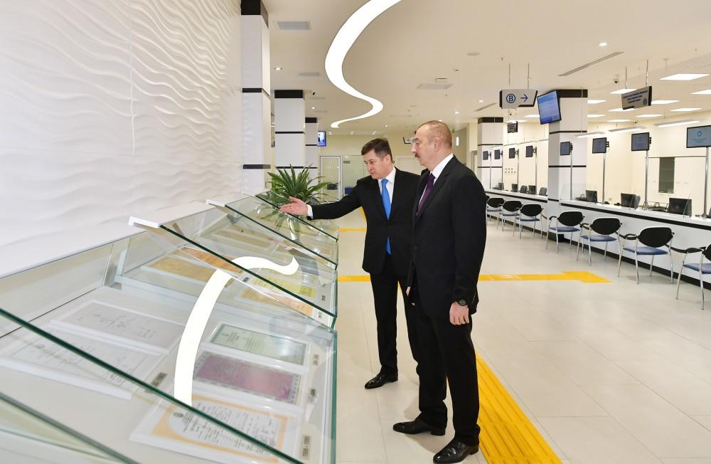 Azerbaijani president inaugurates new residence of real estate services (PHOTO)