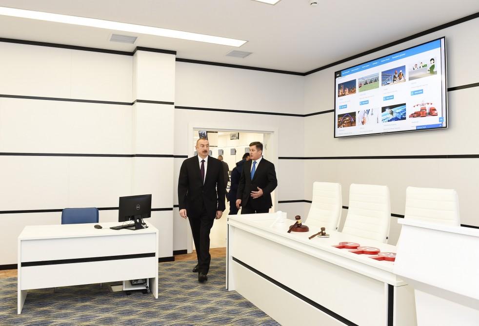 Azerbaijani president inaugurates new residence of real estate services (PHOTO)